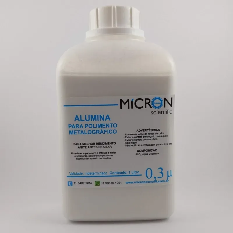 Alumina em Suspensão para Polimento Metalográfico 0,3 – Litro