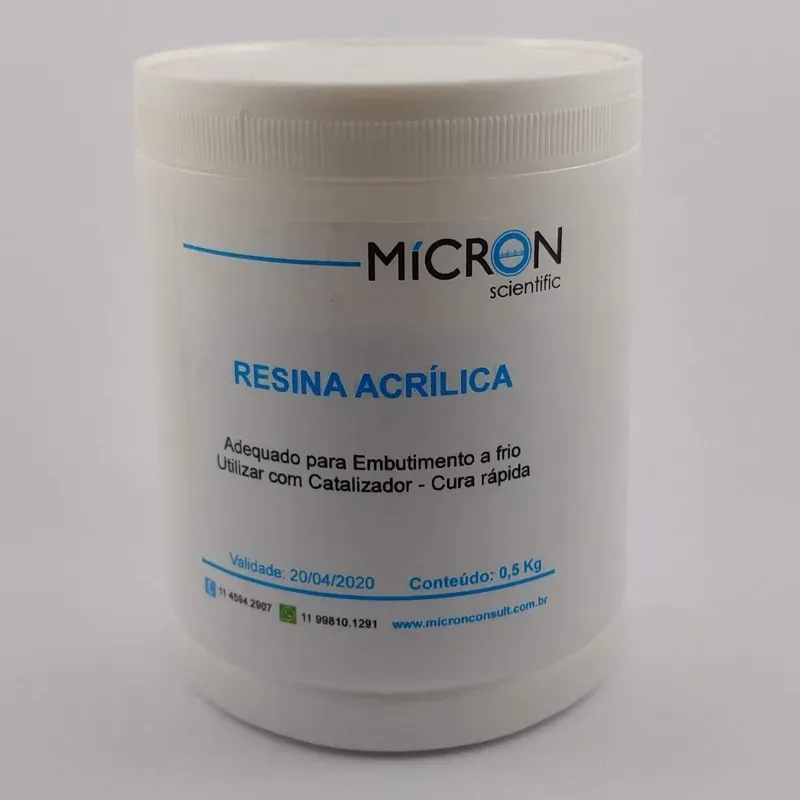 Resina Acrílica para Embutimento Metalográfico – 500g