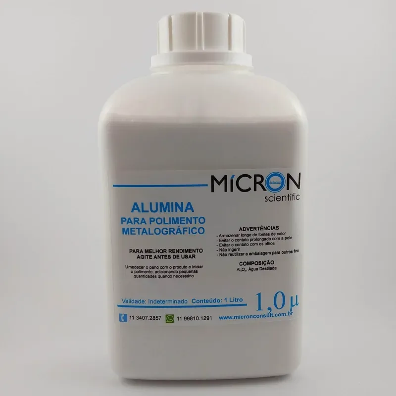 Alumina em Suspensão para Polimento Metalográfico 1,0 – Litro